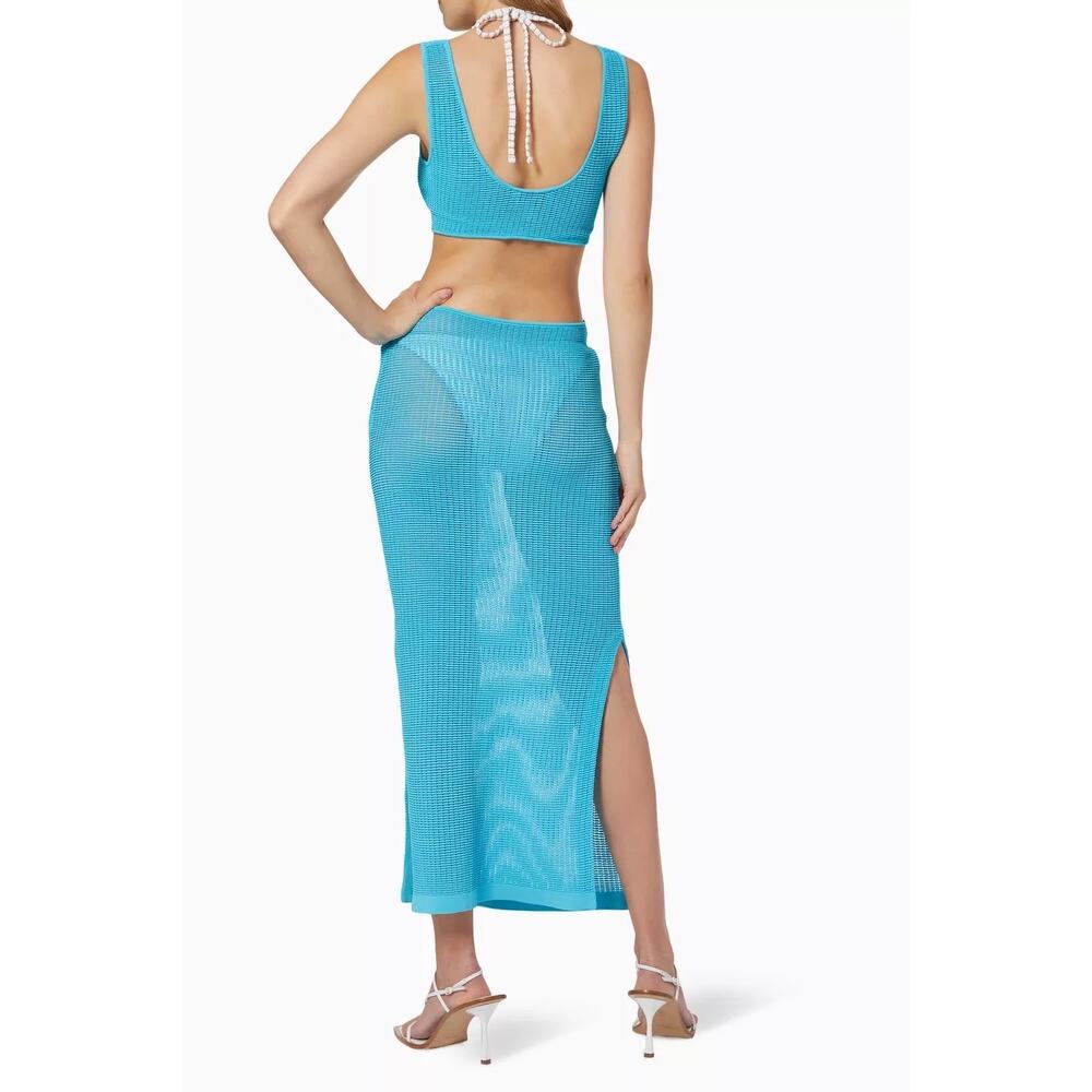 Solid & Striped The Bailey Dress Cerulean Blue mesh swim cover up size XL - Picture 10 of 11